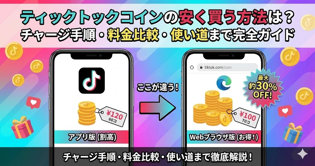ティックトックコインを安く買う方法は?チャージ手順・料金比較・使い道まで完全ガイド