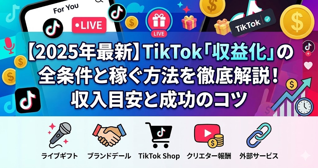 【2025年最新】TikTok「収益化」の全条件と稼ぐ方法を徹底解説!収入目安と成功のコツ