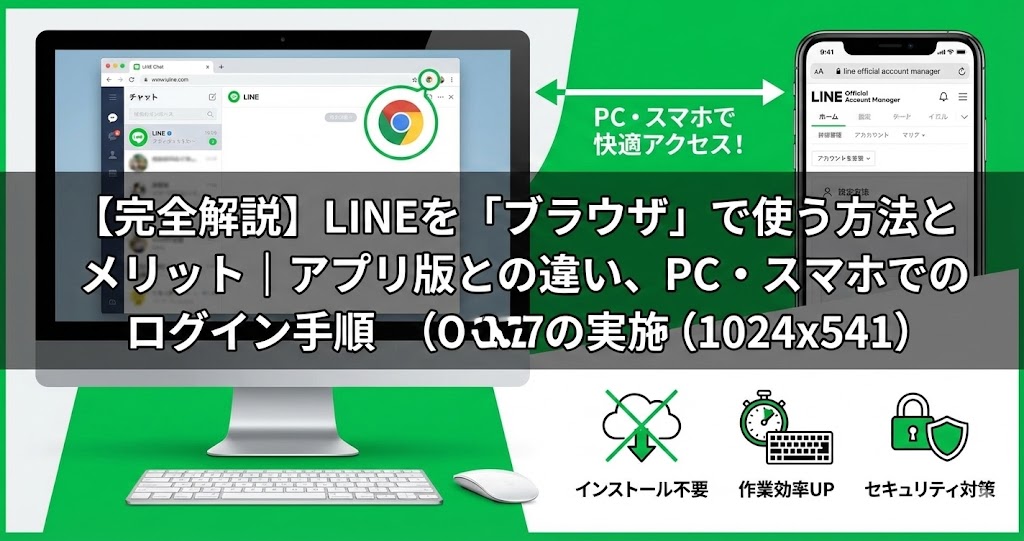 【完全解説】LINEを「ブラウザ」で使う方法とメリット|アプリ版との違い、PC・スマホでのログイン手順