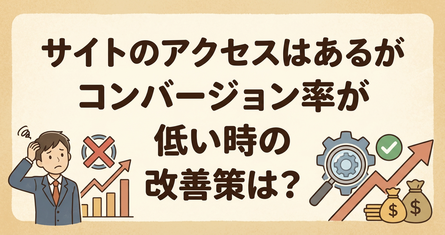 サイトのアクセスはあるがコンバージョン率が低い時の改善策は?